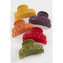 Çini Desenli Renkli Mandal Toka 6 Cm Sarı