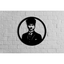 Cajuart Dekoratif Ahşap Kesim Atatürk Portresi Büyük Duvar Tablo