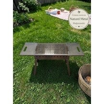Katlanabilir Galvaniz Metal Sehpalı Mangal 50 30cm Diğer