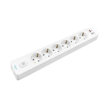 Altılı Anahtarlı Usb Hızlı Şarjlı 20w Topraklı Priz, 2m, Çocuk Korumalı
