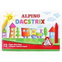 Alpıno Alpino Dacstrix Üçgen Mum Boya 12 Renk Plastik Çantalı Çok Renkli
