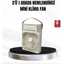 3 Ü 1 Arada Mini Klima Fan Usb Şarjlı, 7 Renk Gece Lambalı Ve Nemlendirici Krgltgsxrrsummlccuq
