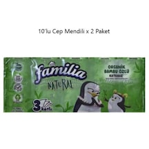 Familia Natural Organik Bambu Özlü 10 Lu Cep Mendili X 2 Paket