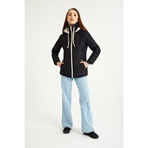 Toridas Günlük Şık Kapüşonlu Kışlık Kadın Şişme Mont 811siyah10 001