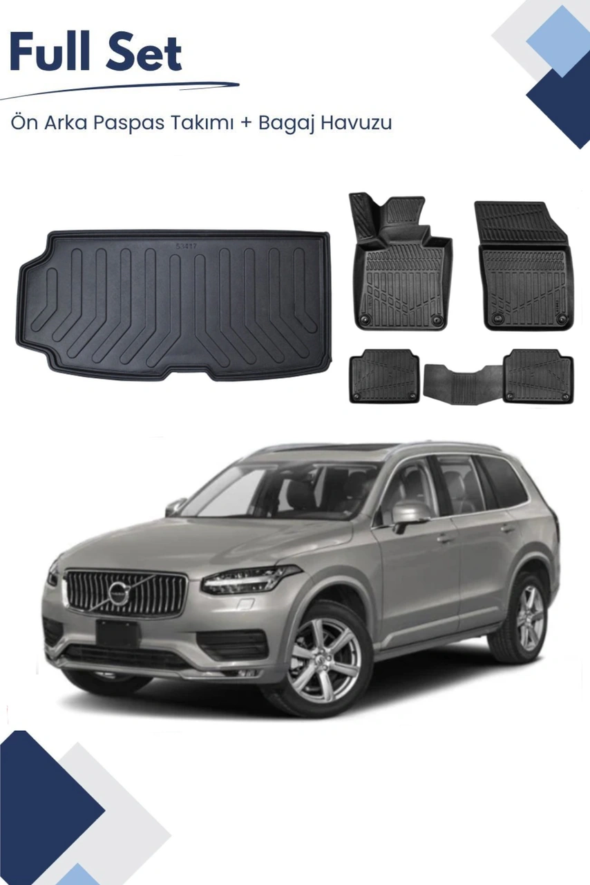 Volvo Xc90 7 Koltuk 2019 Model Tam Uyumlu Paspas+bagaj Havuzu Seti
