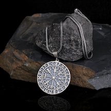 925 Ayar Gümüş Viking Pusulası Yön Model Kolye