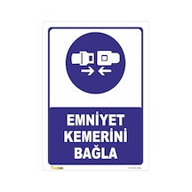 Emniyet Kemerini Bağla Levhası Levha 25x35 Cm Galvaniz Saç 0,4 Mm