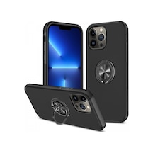 Apple iPhone Uyumlu 13 Pro Kılıf Elit Yüzüklü Kapak - Siyah Bzsxx00 1