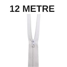 Beyaz Metrelik Fermuar 12 Metre + 12 Fermuar Başlığı