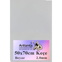 50x70 Cm Keçe 2.0 Mm 1 Adet Renkli Hobi Keçesi Elişi Keçesi Anasınıfı Kreş Okul Öncesi Beyaz