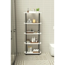 Soft 5 Katlı Banyo Düzenleyici Çok Raflı Banyo Organizeri Çok Amaçlı Banyo Düzenleyici - Beyaz Beyaz