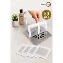 Mainshop Yapışkanlı Banyo Gider Süzgeci 50'li Dev Tasarruf Paketi - Saç Ve Kir Tutucu Tek Kullanımlık Filtre M-740 Çok renkli