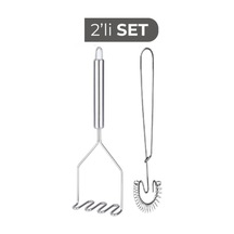 2'li Paslanmaz Çelik Set Solingen Yaylı Yumurta Çırpıcı Ve Patates Ezici 24 Cm Paslanmaz Çelik Diğer