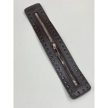Karantuhafiye Derili Fermuar / Çanta Fermuarı / Kalın Deri Kapak Fermuar 30 Cm Kahvegold Kahvegold Çok Renkli