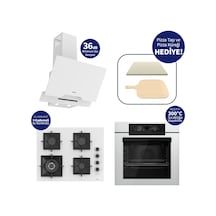 Ferre Pızzart 3'lü Ankastre Set Beyaz + Pizza Taşı & Küreği