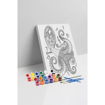 Müzik Notaları Desenli Mandala Tuval Boyama Seti 40x50 Cm