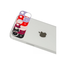 İphone 13 Rainbow Kamera Lens Koruma Cam - Kırmızı