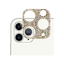 Ally Apple Uyumlu iPhone 11 Pro Diamond Taş İşlemeli Kamera Koruyucu Lens Altın
