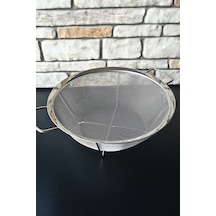 Paslanmaz Çelik Takviyeli Süzgeç - Sepet- Makarna Süzgeci-28 Cm Gümüş