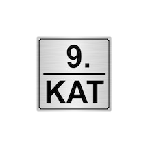 9.Kat 15Cmx15Cm Metal Yönlendirme Levhası Gümüş Renk Metal