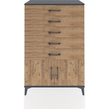 Hyperion Dolap 5 Çekmeceli 2 Kapaklı 88x44x134 Antrasit-çam Antrasit Hyperion Dolap 5 Çekmeceli 2 Kapaklı 88x44x134 Antrasit-çam Antrasit
