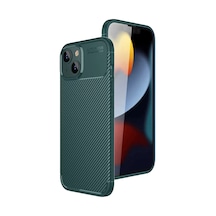 Apple Apple iPhone Uyumlu 15 Kılıf Auto Focus Karbon Kapak - Yeşil Diğer