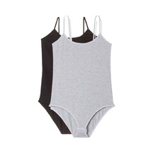 Royaleks 2 Adet İp Askılı Kadın Çıtçıtlı Body Siyah Ve Gri M