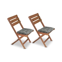 Katlanır Sandalye Ahşap Bahçe Sandalyesi 2 Adet 2204
