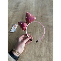Fuşya Boncuklu Fiyonklu Kız Çocuk Tacı - Fuşya