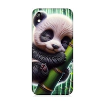 Huawei Honor 8s Uyumlu Bambu Tutan Panda Desenli Silikon Kılıf Çok Renkli