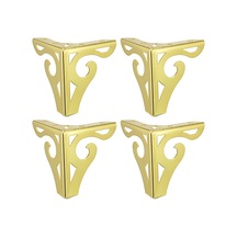 Suntek Magideal 4 Adet Oymalı Metal Mobilya Ayakları Ayak 10 CM Altın