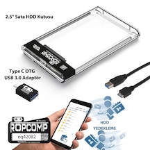 Ropcomp 2.5" Sata Hdd Kutusu Telefon Yedekleme Type C Otg Usb