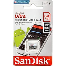 Sandısk Ultra 64Gb 100Mb/S Microsdxc Hafıza Kartı