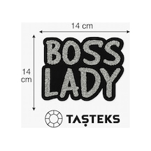 Taşlı Ütülenebilen Veya Sticker Olarak Kullanılabilen 'boss Lady' Yazı Modeli