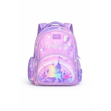 Me Team Unicorn Kız Çocuk Sırt Çantası - Çok Bölmeli Su İtici Özellikli Ergonomik Okul Çantası Lila