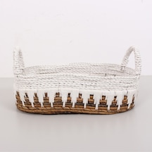 Bodrum 40x20x20 Cm. Doğal Abaka El Yapımı Oval Sepet Bej