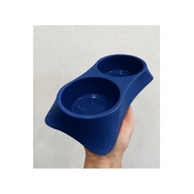 İkili Model Beton Kedi Köpek Mama Ve Su Kabı 24cm 12cm 5cm - Lacivert