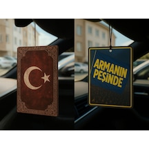 Türk Bayrağı Ve Sarı Lacivert Armanın Peşinde - İkili Oto Kokusu - Dekoratif Araç Kokusu Ve Aksesuarı