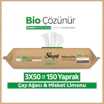 Sleepy Bio Çözünür Çay Ağacı ve Misket Limonu Yüzey Havlusu 3 x 50'li