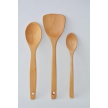 Kaşık 3lü Tahta Kaşık Spatula 869hsp73652417