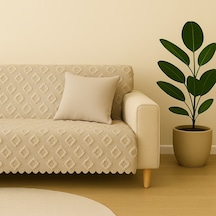 Şönil Jakarlı Kaymaz Koltuk Örtüsü 175x215 Cm Çekyat Uyumlu, Yıkanabilir Taş