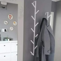 Fidan Metal Antre Çanta Banyo Bornoz Ve Havlu Askılığı 9askı-100c Beyaz - Beyaz