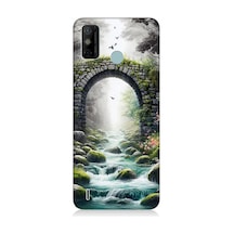 Tecno Spark 6 Go Uyumlu Sisli Taş Köprü Geçidi Desenli Silikon Kılıf Çok Renkli