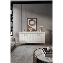 KLAS KONSOL MDF MEBRAN KAPAK EKRU GOLD