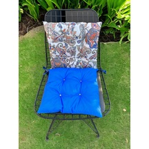 2'li Sandalye Minderi Dekoratif Bağcıklı Pofuduk Desenli 90735