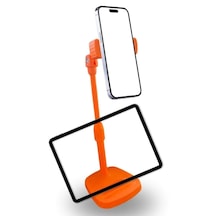 Masa Üstü Tablet Ve Telefon Tutucu Plastik Aparat Turuncu Telefon Standı 2