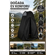 Reyo Bysay Otomatik Kurulum Taşınabilir Kamp Tuvaleti, Tuvalet Çadırı, Dış Mekan Duş Çadırı, Kıyafet Değiştirme Kabini Siyah