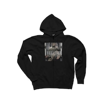 Lorna Shore Bone Kingdom Siyah Fermuarlı Kapşonlu Sweatshirt Siyah