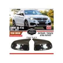 Bmw X6 F16 2015-2019 Uyumlu Batman Yarasa Ayna Kapağı Piano Black Abs Plastik Sağ Sol Takım 00 Şüscaroto Aksesuar
