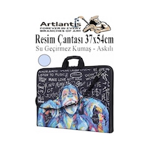 Resim Çantası Desenli Kumaş 37x54 Cm 1 Adet Teknik Resim Dosya Çantası 35x50 Cm Askılı Proje Çantası Fermuarlı Okul Sınıf